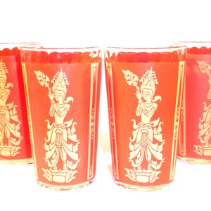 MCM 1950&#39;s&quot;Thai Princess&quot; Cocktail Barware Glasses