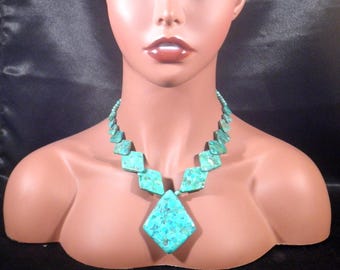 Jay King Sterling Silver Misty Mountain Modernist Turquoise Necklace