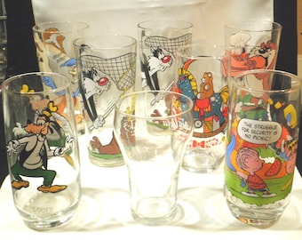 Vintage Looney Tunes, Disney, Charlie Brown, Toy Land, zagraniczne szklanki do picia Coca-Coli - lista wyboru