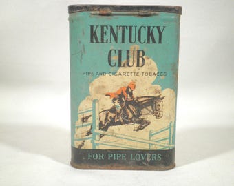 kentucky club tobacco tin value Vintage Midcentury - Aromatic Mixture Tin, Tobacciana, Kentucky Club, Bloch