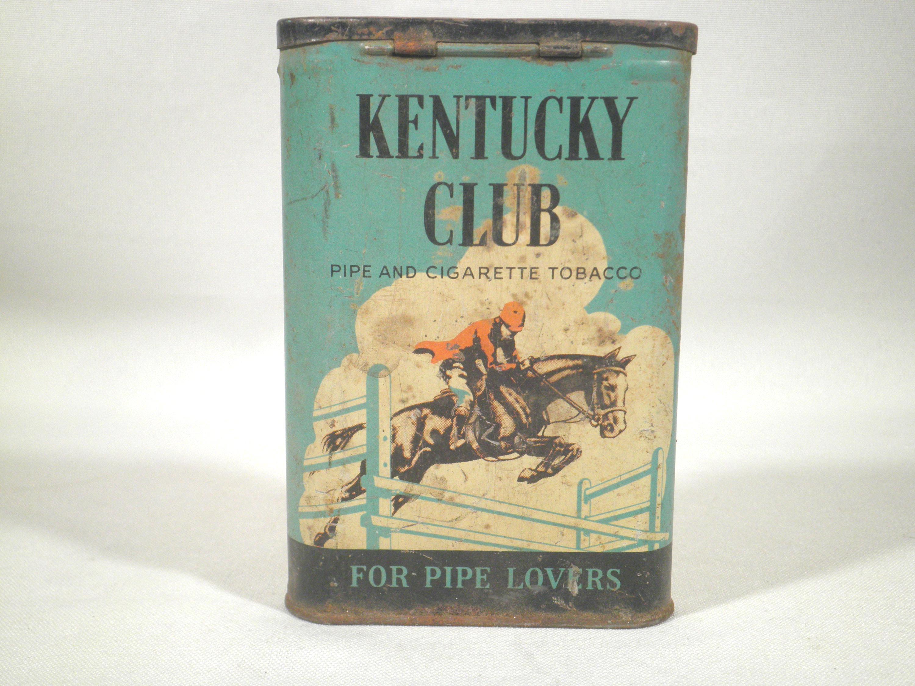 Vintage Kentucky Club Pipe and Cigarette Tobacco Pocket Tin Empty