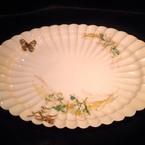 HAVILAND Limoges Platter Tray Meadow Visitors Butterflies Flowers