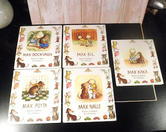 Max Nalle, Swedish Toddler Picture Books by Barbro Lindgren - Set of 5