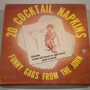 20 Cocktail Napkins Funny Gags Potty Humor Vintage 1983 Assorted Designs Sealed