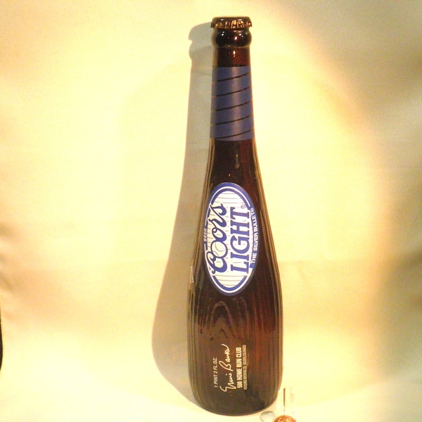Vintage Coors Light Baseball Fledermaus Bierflasche mit blauem Hals label