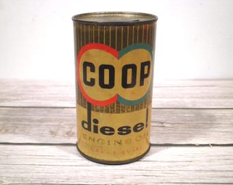 Vintage CO-OP Diesel Engine Oil advertising coin bank