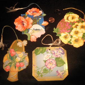 1920's Bridge Tally Score Cards - Floral Set of 4