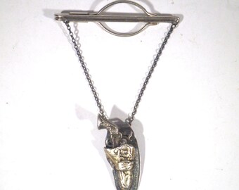 Vintage Sterling Silver Western Gun & Holster Tie Bar Clip