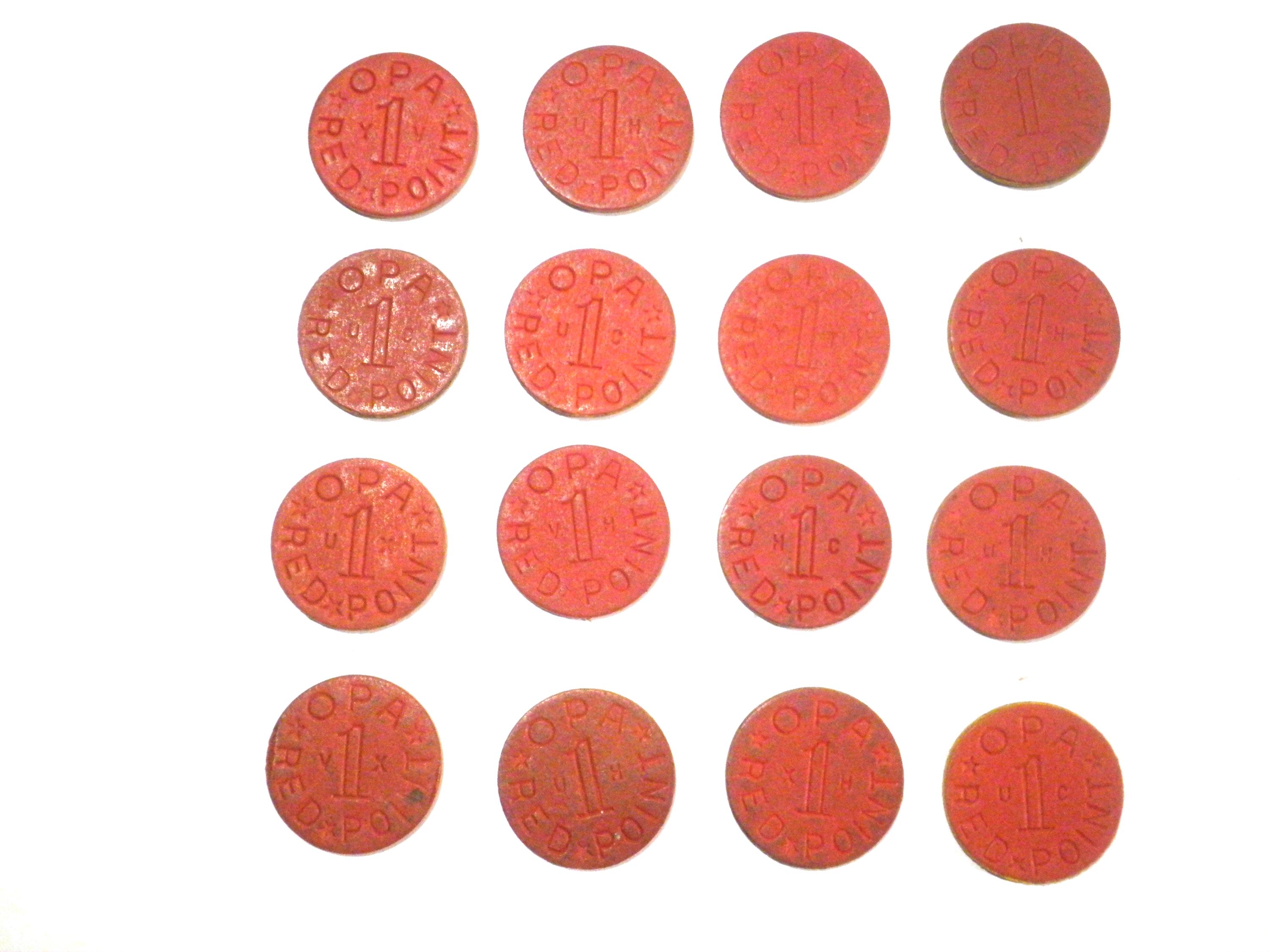 WWII OPA Red 1 Point Ration Tokens Lot of 38 - Etsy