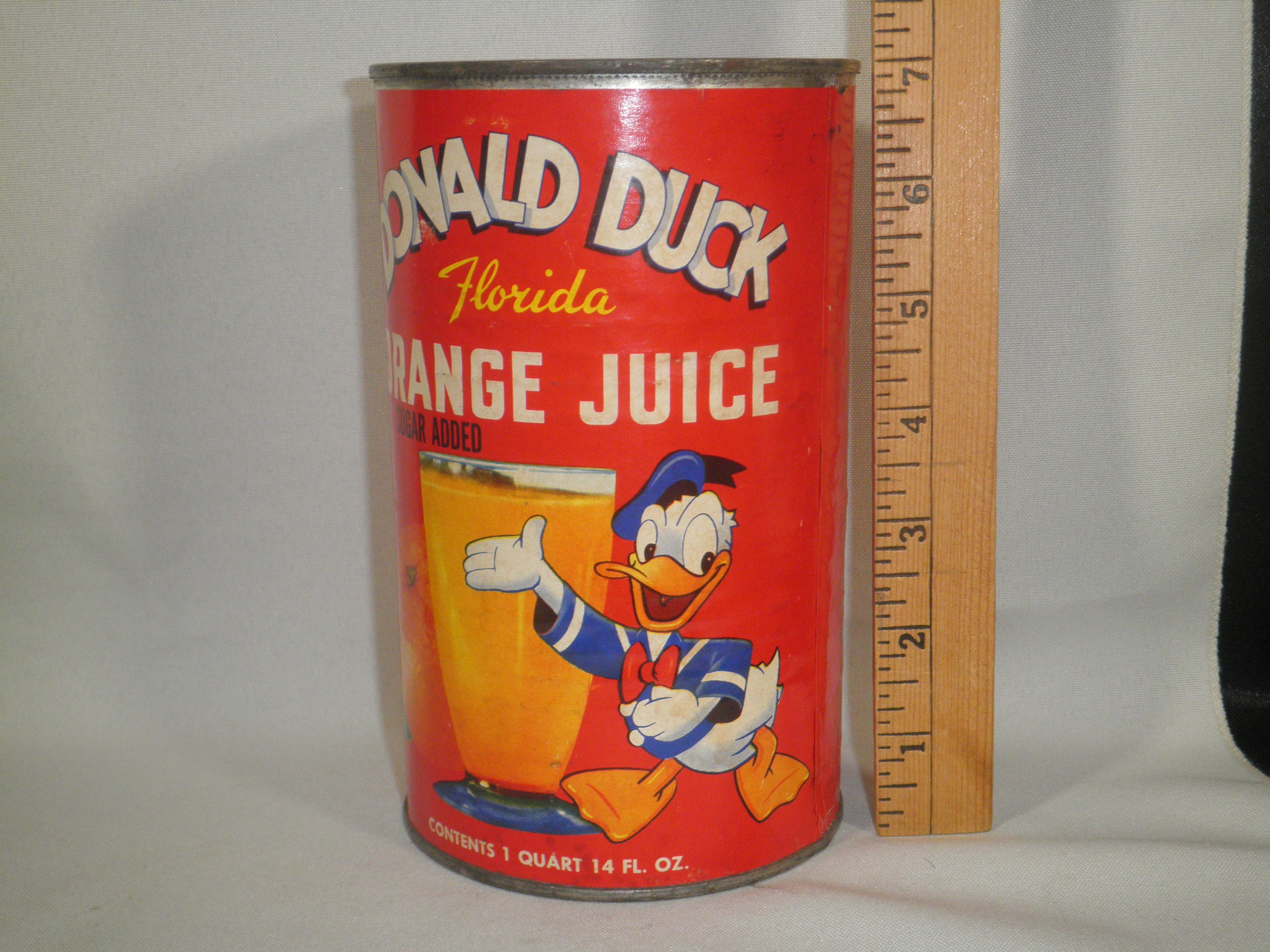 Vintage Mid-century Donald Duck Orange Juice Quart Tin Can - Etsy