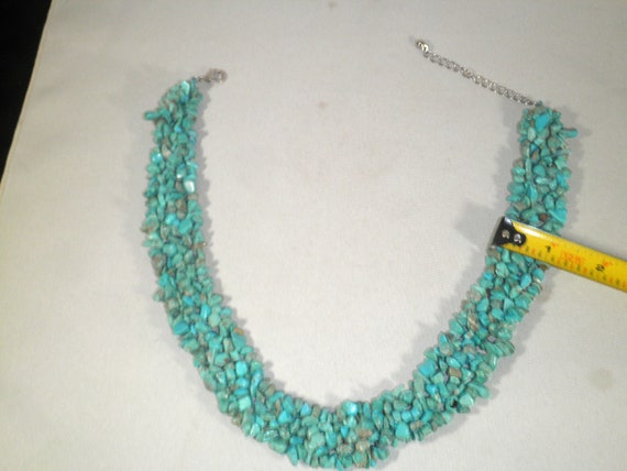 Turquoise Stone Multistrand Necklace - image 2