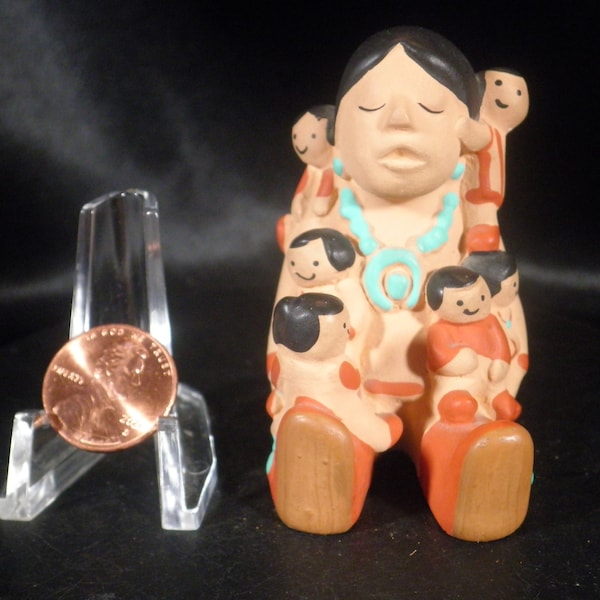 TEISSEDRE Storyteller Pottery Navajo Moeder 6 kinderen 1983