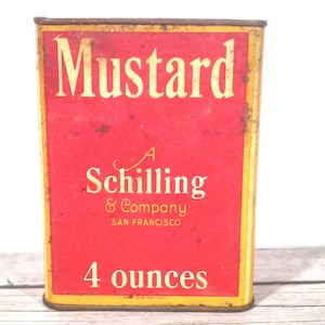 Vintage 1930&#39;s Schilling Mustard Tin