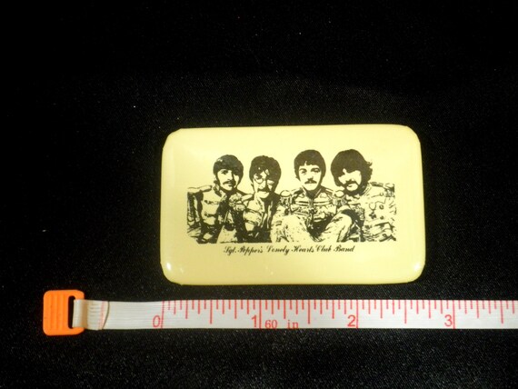 The Beatles Vintage Rectangular Pin Button - image 1