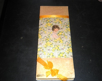 Retrato de dama victoriana antigua de 19 pulgadas, caja grande de dulces de 2 libras