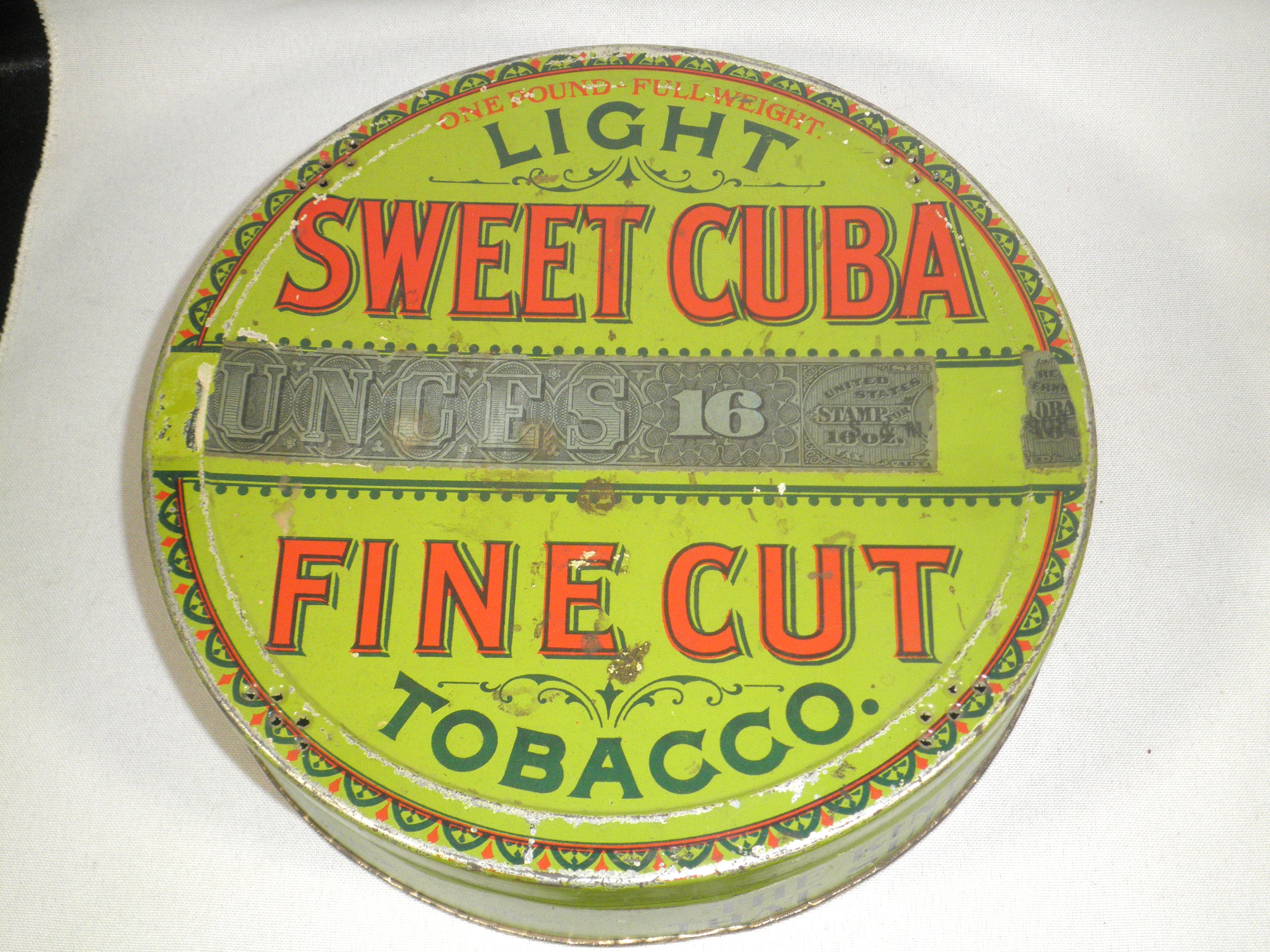 fine cut tobacco Vintage 1900's Sweet Cuba Fine Cut Tobacco 1lb Tin Can