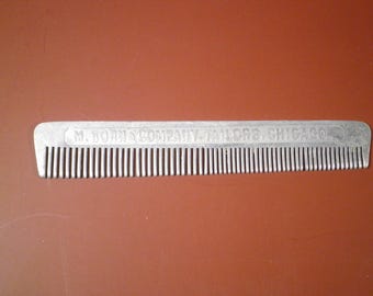 Vintage M. Born and Company, Chicago - Advertising Metal Mustache Comb