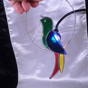 Vintage Stained Glass Bird Suncatcher.
