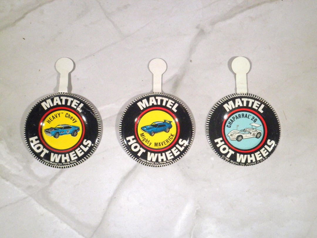 Mattel Hot Wheels 1960's Red Line Badges Buttons Pinbacks