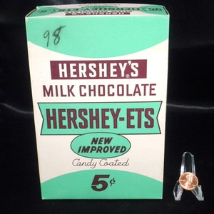 Vintage 1950&#39;s Hershey&#39;s HERSHEY-ETS Milk Chocolate 5 Cent Box - Very Rare