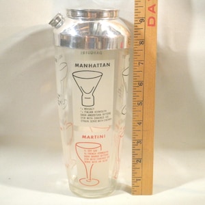 Mid-Century Glass Cocktail Shaker Drink Mixer