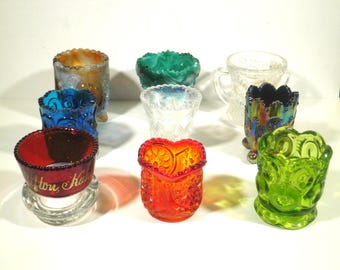 Vintage Glass Toothpick Holders Selection Group