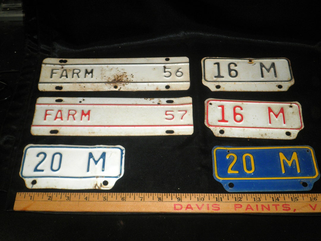 1950's Kansas Farm Equipment License Plate Tags Selection Listing Etsy