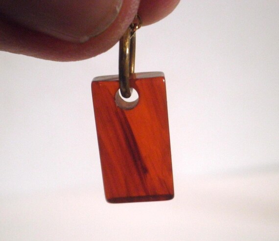 Amber Fossilized Tree Resin Rectangular Pendant N… - image 2