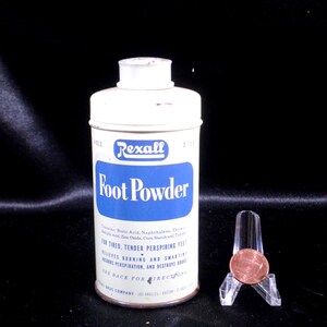 Vintage Rexall Foot Powder 4 oz. Tin Can