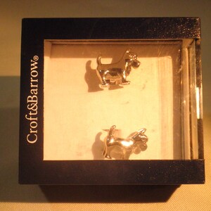 Vintage Croft and Barrow Men's Silver Tone Dog Cuff Links