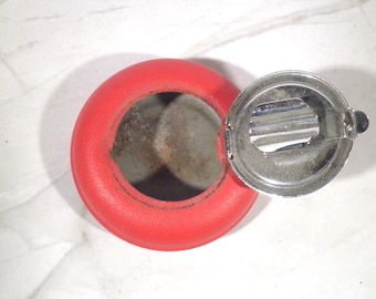 Vintage Red Portable Pocket Purse Ashtray