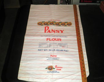 Rare Antique Pansy Flour High Altitude Baking 50 lb Cloth Sack - Peavy Company