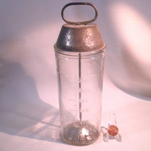 W D Gibson 1930's Malted Milk Drink Mixer, Hazel Atlas Glass Jar