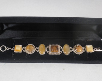 Whitney Kelly WK-Sterling Silver Tiger's Eye Agate Jasper Bracelet