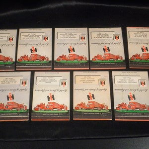 International Harvester 1940-1950&#39;s Matchbook Covers - Universal Match Corp. Royal Flash Billboard - Selection Listing