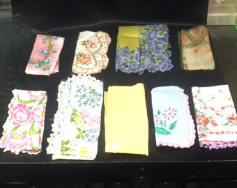 Vintage Ladies Handkerchiefs 1950's - Selection Group