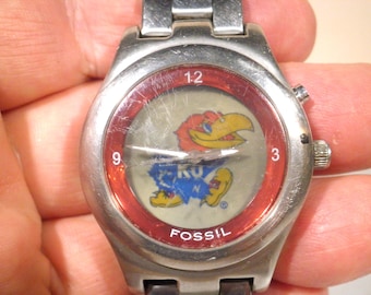 Kansas Jayhawks NCAA Stainless-Steel Kaleido Watch by Fossil