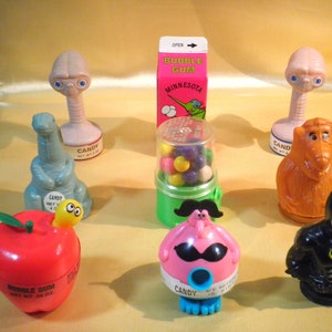 Vintage 1980's Candy Gum Figurine Containers - Selection