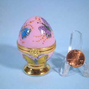 Atelier De Limoges Handbemaltes Schmetterlingsei Schmuckkästchen Frankreich