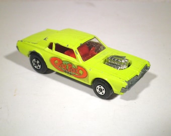 vintage 1970 Matchbox Lesney Superfast No. 62 Mercury Cougar Rat Rod Dragster.