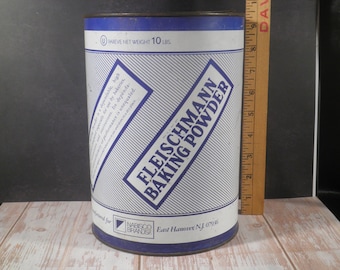 Vintage 1950’s 10 Lb Fleischmann Baking Powder Tin