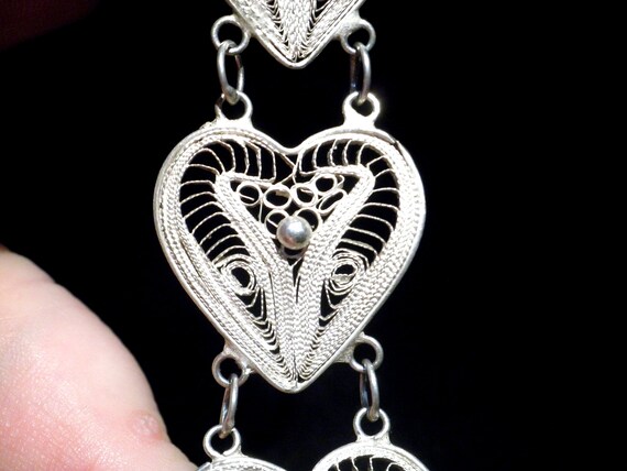 Sterling Silver Filigree Heart Bracelet - image 3