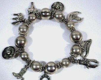 Pulsera con dije de vaquera del oeste vintage de los años 60