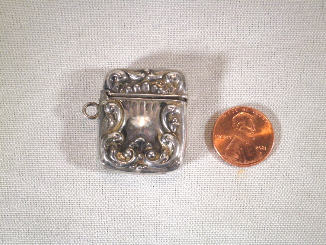 Vintage Sterling Silver Stamp Holder 1900's Etsy