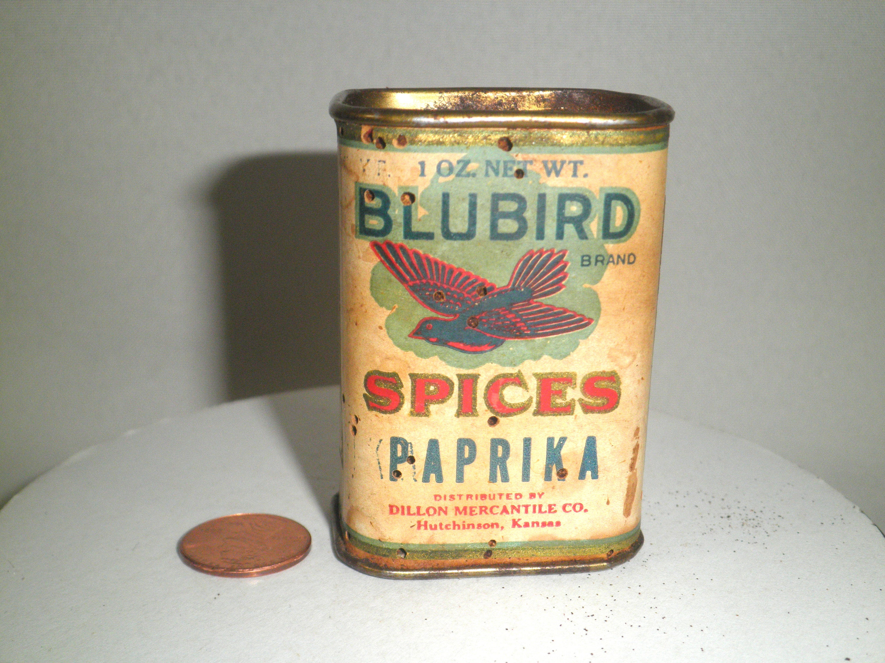 Blubird Brand Paprika Spice Tin - Dillon Mercantile Co. Hutchinson Kansas
