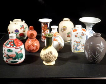 Vintage Porcelain Small Bud Vases 1980 Japan Selection Group