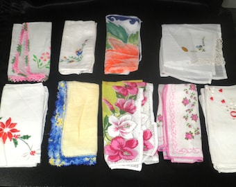 Vintage Ladies Handkerchiefs 1950's - Selection Group
