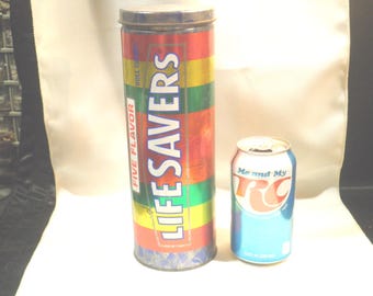 Vintage Life Savers Candy 10 Inch Tin Can