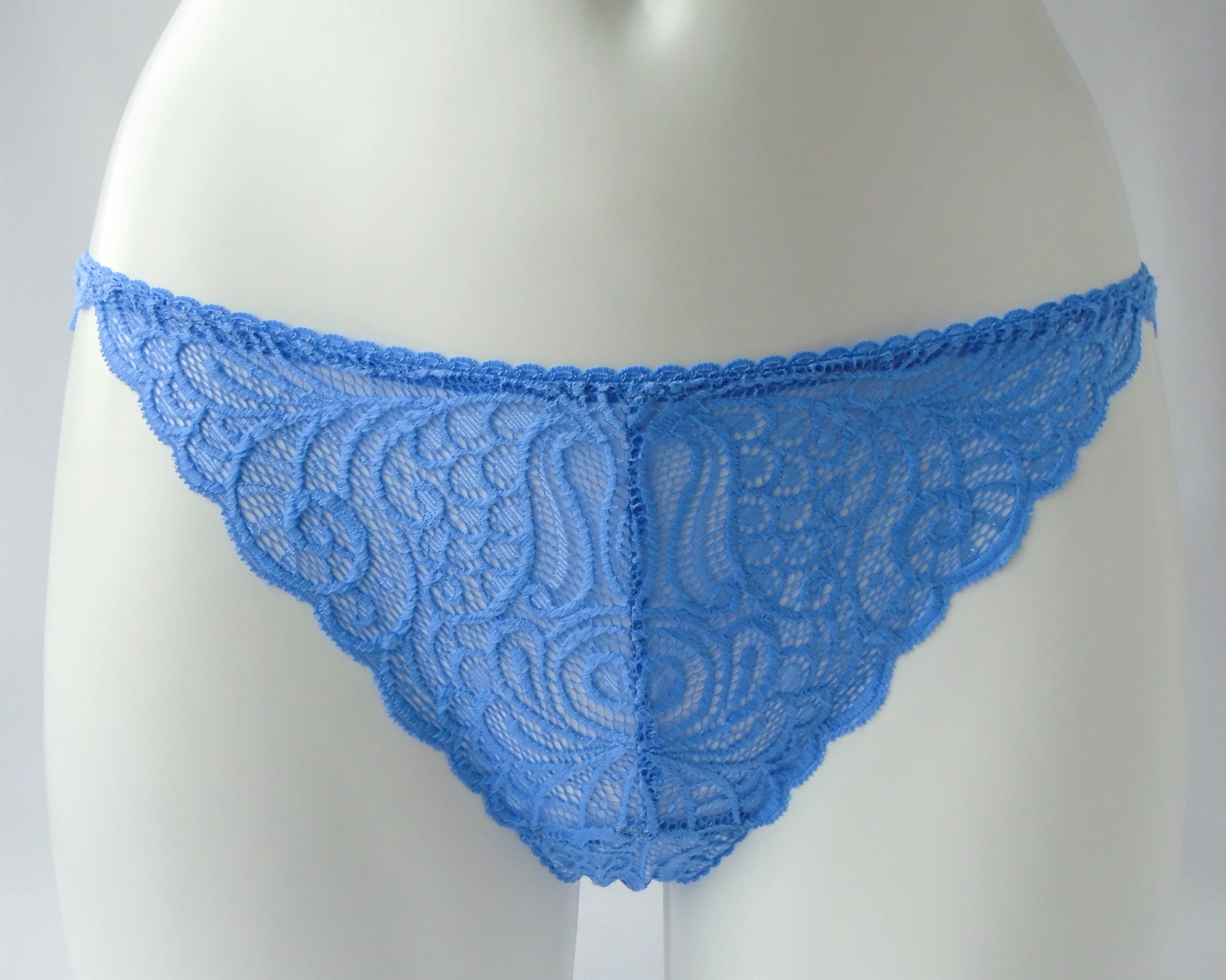 Blue lace panties with matching hair accessory - wide 3