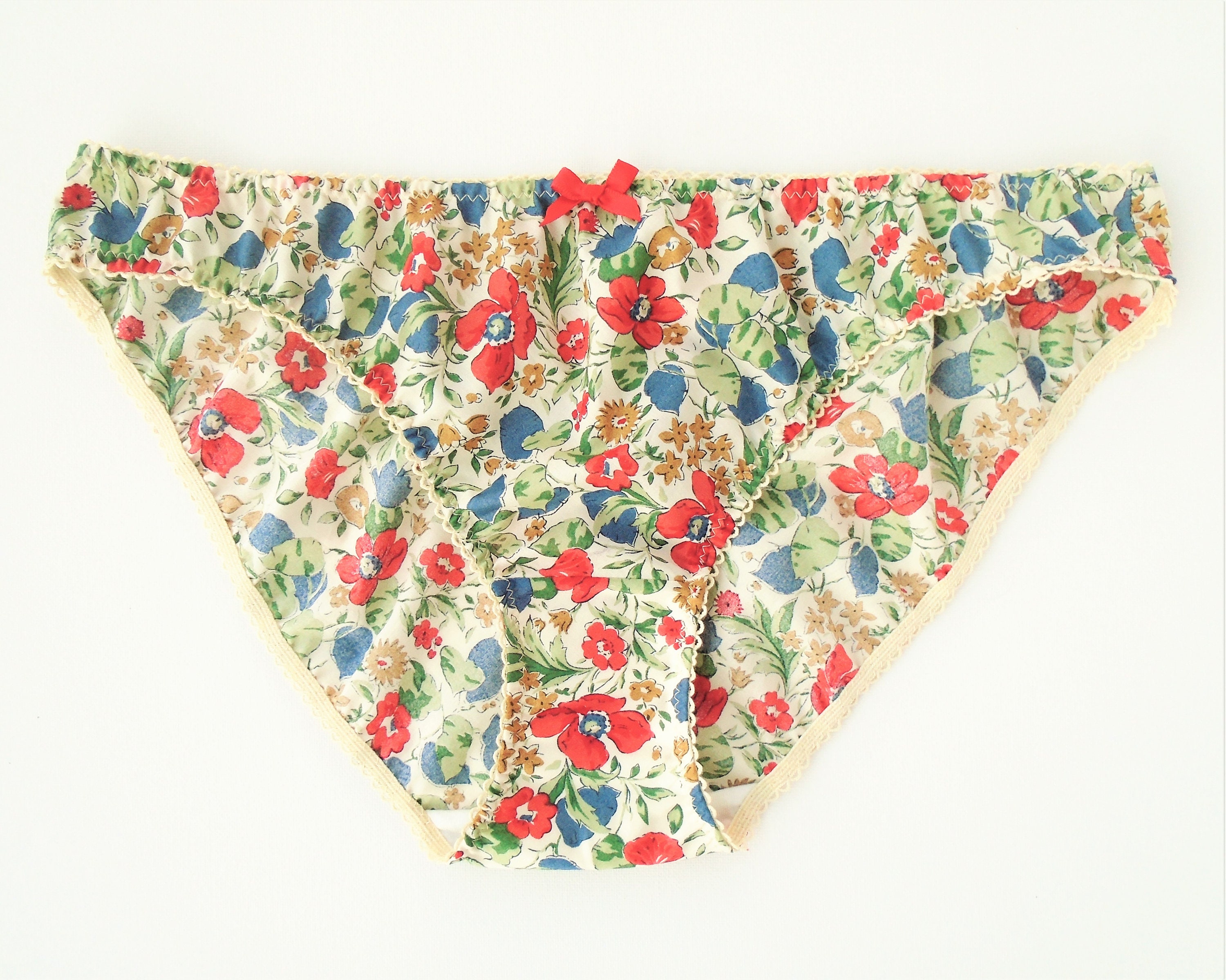 Cotton knickers Liberty lawn knickers red floral cotton Etsy